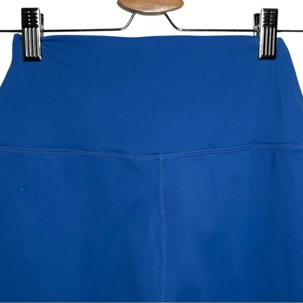 Set Active Blue Zip Front Sportbody High Rise Active Bike Shorts - Small